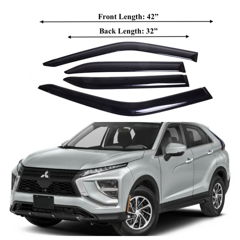 Window Visor Fits Mitsubishi Eclipse Cross 2018-2023 Sun Rain Deflector Guard