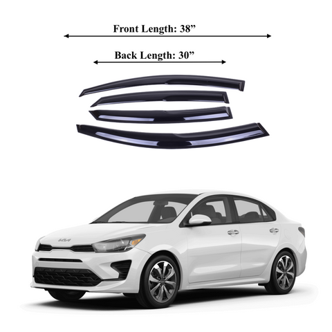 Window Visors Fits Kia Rio Sedan 2018-2023 Sun Rain Deflector Guard