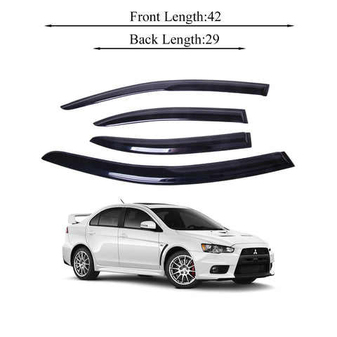 Window Visors Fits 2008-2017 Mitsubishi Lancer EVO Sun Rain Deflector Guard