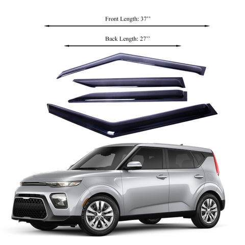 Window Visors Fits KIA Soul 2020-2023 Sun Rain Deflector Guard