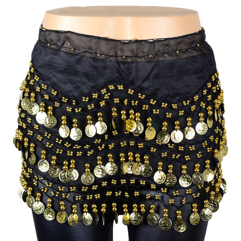 Chiffon Belly Dance Scarf with 158 Gold Coins
