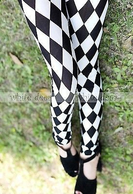 Black and white diamond leggings best sale
