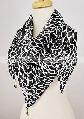 BULK/LOT SALE - 62" Giraffe Print Fluer De Lis Scarf BUYING ALL ONLY