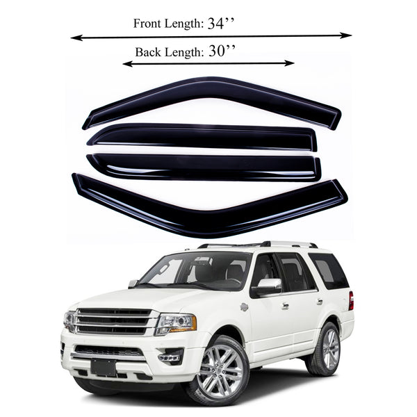 Fits Ford Expedition 97-17 Acrylic Window Visor Sun Rain Deflector