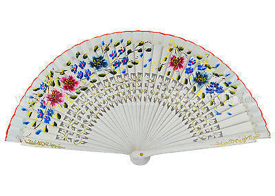 12 PCS Oil Paint Flower Bamboo Hand Fan