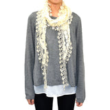 BULK/LOT SALE - Lace Scarf with Polka Dot Print & Fishnet Fringe BUYING ALL ONLY