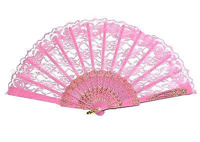 12 PCS Lace Hand Fans White Deer Wholesale