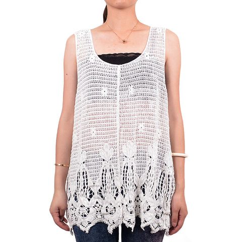 Over Hip Lace Tank Top LS071