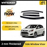 ZH's 2mm Thickened Sun Rain Deflector Guards for Ford C-Max 2013 2014 2015 2016 2017 2018, 2mm Thickened Tape-On Side Window Visor 4 Pieces…