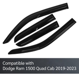 Window Visor Fits Dodge Ram 1500 Quad Cab 2019-2023  Sun Deflector Rain Guard