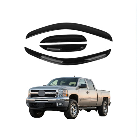 Window Visors Fits GMC Sierra 1500 2500HD 3500HD Extended Cab 2007-2013 Sun Rain Deflector Guard