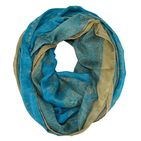 67" Indian Floral Infinity Scarf