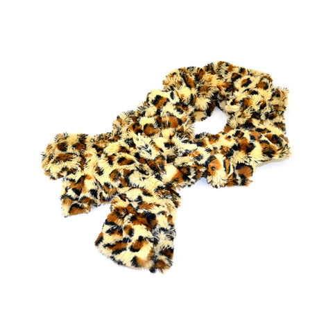 Leopard Collar Pull Through Wrinkle Scarf