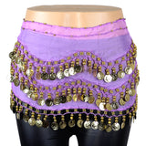 Chiffon Belly Dance Scarf with 158 Gold Coins