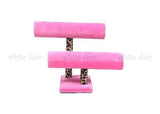 9" 2 Tier Jewelry Hard Display Stand Holder Bracelet Chain Bangle Watch T-bar