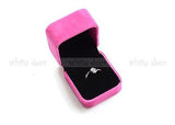 High Quality Pink Velvet Ring Gift Square Box Case Jewelry Display Showcase