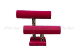 9" 2 Tier Jewelry Hard Display Stand Holder Bracelet Chain Bangle Watch T-bar