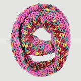 72" Knitted Multi Color Infinity Scarf