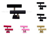 9" 2 Tier Jewelry Hard Display Stand Holder Bracelet Chain Bangle Watch T-bar