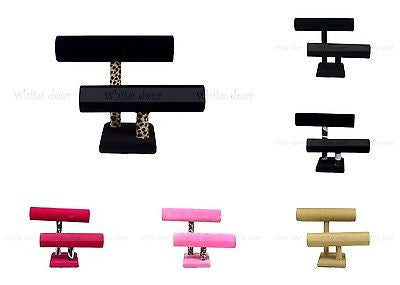 9" 2 Tier Jewelry Hard Display Stand Holder Bracelet Chain Bangle Watch T-bar