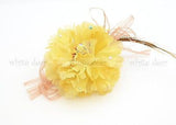 Lady Feather Peony Flower Brooch Pin Clip Bridal Party Hair Headdress Rhinestone