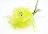 Lady Feather Peony Flower Brooch Pin Clip Bridal Party Hair Headdress Rhinestone