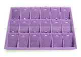 Necklace Pendant Earrings Jewelry Organizer Case Tray Case 18 Compartment Velvet