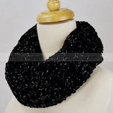 48" Solid Color Silver Thread Infinity Scarf