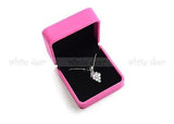 High Quality Pink Velvet Necklace Pendant Gift Square Box Case Jewelry Display