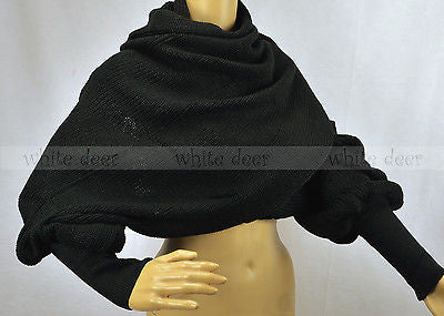 96" Long Solid Color Knit Sleeve Winter Scarf