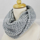 48" Solid Color Silver Thread Infinity Scarf