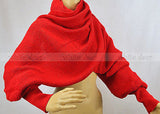 96" Long Solid Color Knit Sleeve Winter Scarf