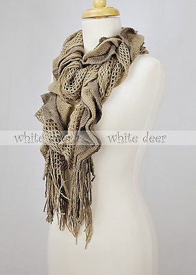54" Winter Ruffle Solid Color Scarf
