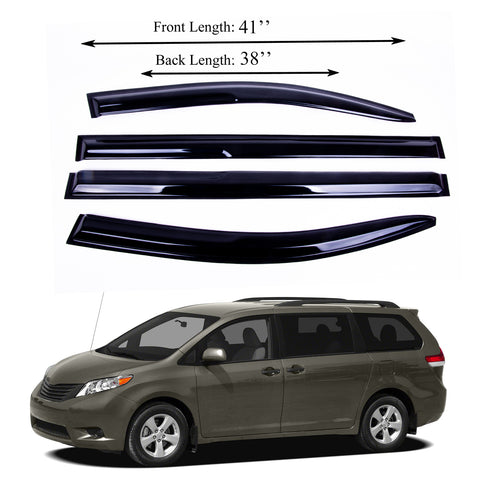 Fits Toyota Sienna 2011-2019 Acrylic Window Visor Sun Rain Deflector Guard