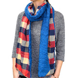 80" Plaids Checks Double Layer Warm Scarf