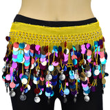 Multi-color Sequin Belly Dance Scarf - Silver Coins