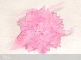 Lady Feather Flash Powder Glitter Flower Brooch Pin Bridal Party Hair Headdress