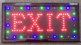 US Seller Popular Animated Led Neon Light EXIT Open Sign Switch/Chain