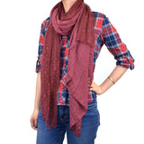 70" Solid Lace Trim Scarf