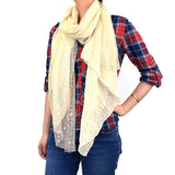 70" Solid Lace Trim Scarf