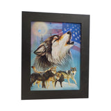 Wolf & American Flag 3D Picture PTD59
