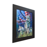 Wolf & American Flag 3D Picture PTD59