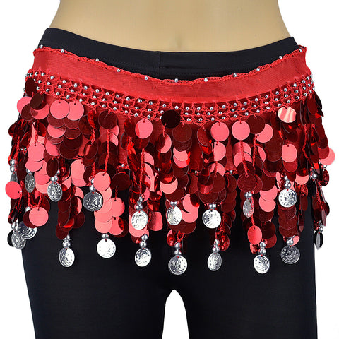 Solid Sequines Belly Dance Scarf
