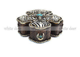 Cross Jewelry Box Zebra Print Pink Horseshoe Lone Star Turquoise Floral Carving