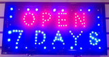 US Seller Popular Animated Led Neon Light 7 DAYS OPEN Sign Switch/Chain