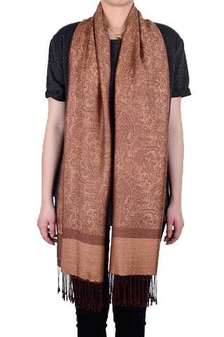 72" Solid Color Pashmina Paisley Scarf