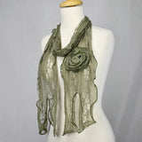 68" Sewing Flower Lace Scarf