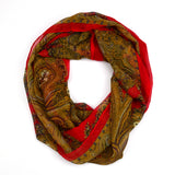 64" Paisley Floral Infinity Scarf